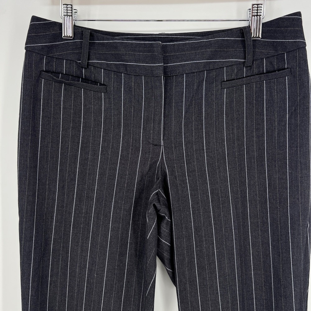 Y2K Low rise Pinstripe Dress Pants Womens 8 Petite Office siren Black Trousers